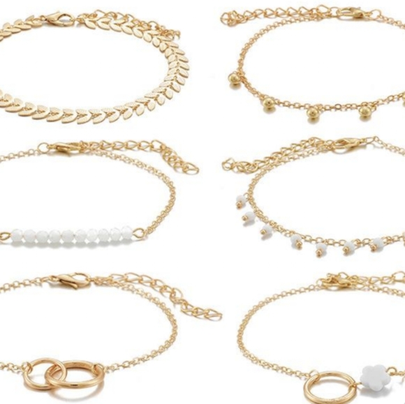 Boho Festival Gypsy Gold Multi-Strand Bracelet Set - Picture 6 of 7